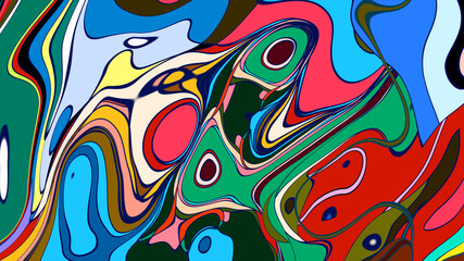 Obraz premium Abstract colorful fluid fractal psychedelic background for summer