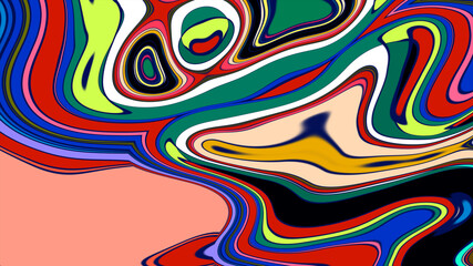 Abstract colorful fluid fractal psychedelic background for summer