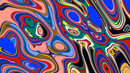 Abstract colorful fluid fractal psychedelic background for summer