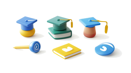 Set of Education and Social Media Icons for Schools and Universities Generative AI