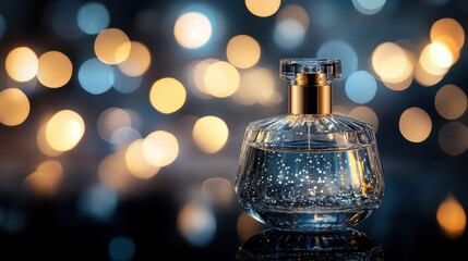 Elegant Perfume Bottle with Soft Bokeh Background