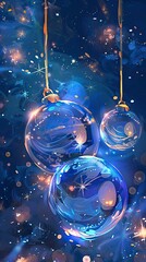 beautiful christmas balls banner, Christmas Background, New Year's eve