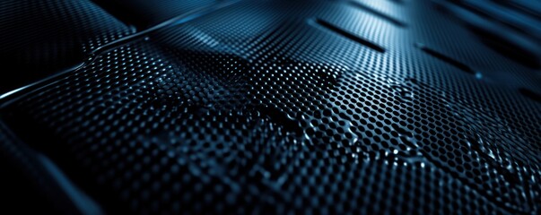 Abstract Modern Blue Textured Surface with Rippled Reflective Patterns in Technology Concept