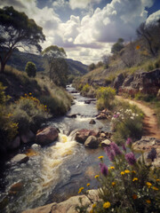 river in the mountains. river, water, nature, landscape, stream, mountain, forest, mountains, sky, stone, rock, summer, waterfall, rocks, valley, tree, green, trees, flowing, park, travel, beauty, can