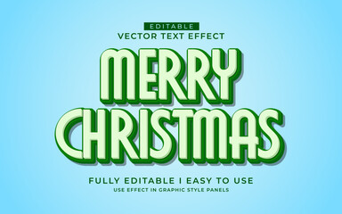 3d editable merry christmas text effect graphic style template