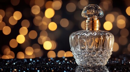 Elegant Glass Bottle with Soft Bokeh Background