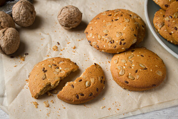 Oatmeal cookies on a light table