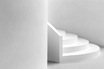 Fototapeta premium Geometric Harmony, a captivating arrangement of simple shapes intersecting in dynamic curves, creating a visually engaging composition.