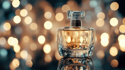 Elegant Perfume Bottle with Soft Bokeh Background