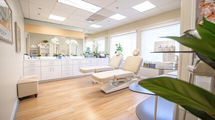 Modern Medical Examination Room with Bright Decor. longevity clinic