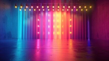 Vibrant Colored Lightbulbs in a Modern Interior Space