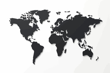vector silhouette world map.