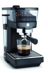 Electric Coffee Grinder at Work in a Modern Kitchen