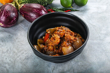 Asian cuisine - prawn in chili sauce