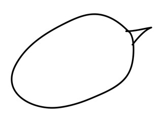 Oval shape with a simple freehand black line. Cloud for text. Flat vector line illustration, eps10