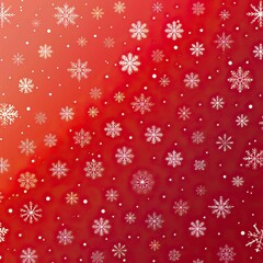 Christmas illustration with various small snowflakes on gradient background in red colors, Christmas Background, New Year's eve