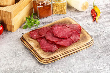 Smoked beef meat - Pastrami slices