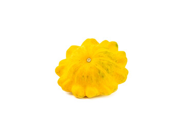 Pattypan zucchini isolated on white background. squash. Fresh organic pattypan squashes on...