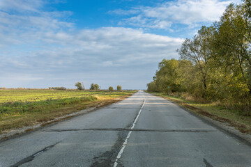 A road with a few trees in the background