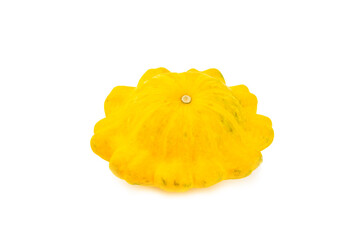 Pattypan zucchini isolated on white background. squash. Fresh organic pattypan squashes on...