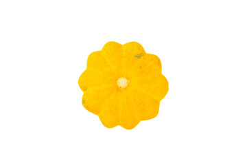 Pattypan zucchini isolated on white background. squash. Fresh organic pattypan squashes on...