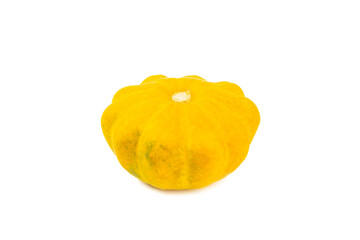 Pattypan zucchini isolated on white background. squash. Fresh organic pattypan squashes on background. Vegan. Farmer's Market. Patisson.