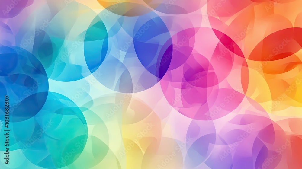 Poster abstract background with overlapping colorful circles