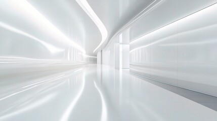 Modern Abstract White Interior Design Perspective