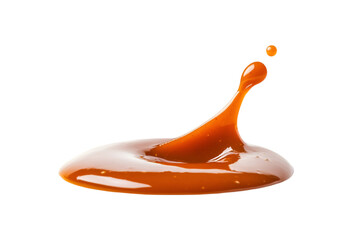 Brown sauce splash on white background transparent background