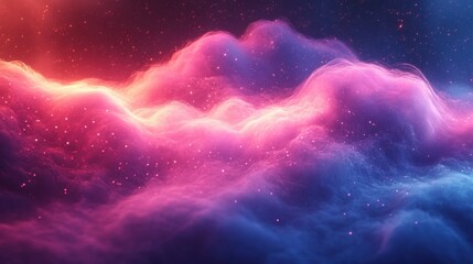 Fototapeta premium Cosmic Nebula Clouds in Vibrant Pink and Blue Hues