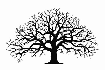 vector silhouette set of tree
