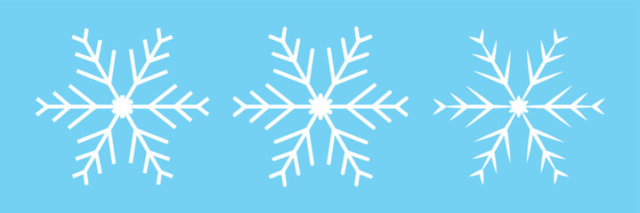 Blue and white Snowflakes icon set. Black snowflake. Snowflakes template. Snowflake winter. Snowflakes icons. Snowflake vector icon in eps 10.