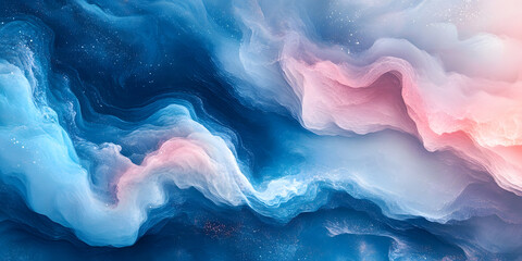 Obraz premium The collision and fusion of cold and warm colors, water and fire, and pigments create a unique aesthetic