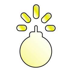 Hand drawn bomb illustration on white background