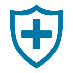 Immune system medical shield icon in trendy flat style design
