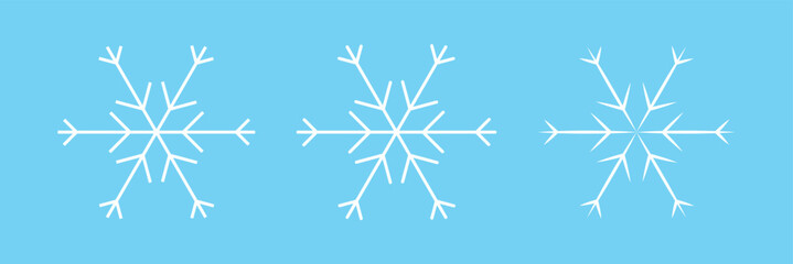 Fototapeta premium Blue and white Snowflakes icon set. Black snowflake. Snowflakes template. Snowflake winter. Snowflakes icons. Snowflake vector icon in eps 10.