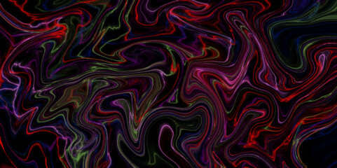 Abstract luxurious black and multi smooth wavy marble texture background. Abstract beautiful holographic fluid curved wave liquid background. Luxurious fluid texture background. 