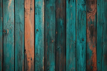 Fototapeta premium Dark blue and brown old wooden background with the texture of weathered wood planks. Wooden wall, a rustic background for design