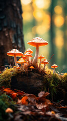 Mushrooms in the forest