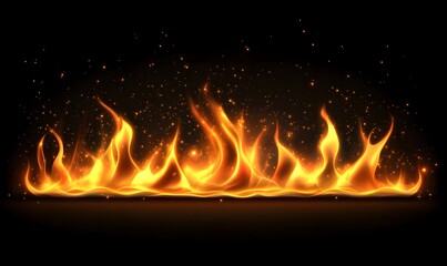 Fire_flames_on_black_background,generation AI