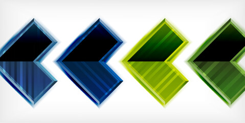 Arrow symbols created with 3d effects and line texture geometric abstract background