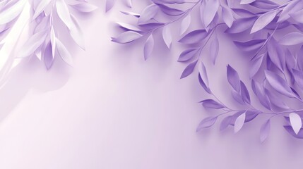 A soft purple background adorned with delicate paper leaves, creating a serene aesthetic.