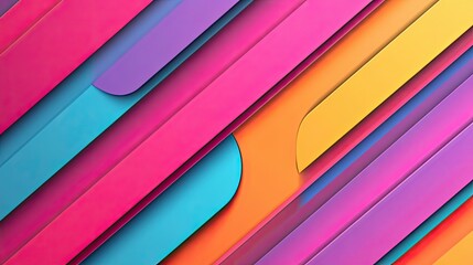 Abstract Diagonal Pattern of Vividly Colored Stripes