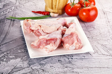 Raw turkey shoulder wing for cooking