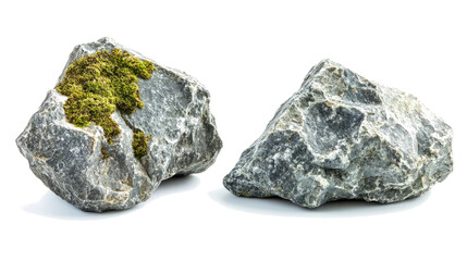 Obraz premium Natural Tall Rocks With Moss Isolated on a Transparent Background Generative AI