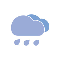 Rain icon. Cloud signs. Storm weather symbol. Raindrop symbols. Rainy icons. Vector isolated sign.