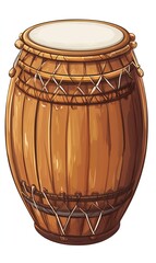Dhol - A drum is a musical instrument consisting of a skin.illustration