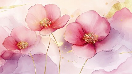 Beautiful Pink Flowers on Soft Background