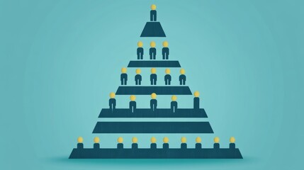 Hierarchy Pyramid Concept with People Icons