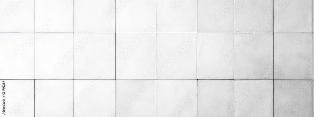 Poster a clean, tiled wall with a grid pattern, emphasizing simplicity and modernity.